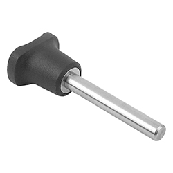 Axe de fixation avec bouton de manoeuvre, avec blocage axial magnét, acier inox., pouces (03412)