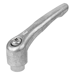 Manette indexable avec taraudage, zinc naturel (06451)