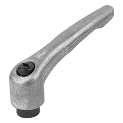 Manette indexable avec taraudage, zinc naturel (06450)