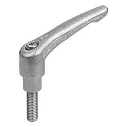 Manette indexable avec filetage et collerette allongée, zinc (06461)