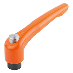 Manette indexable avec bouchon de protection, zinc orangé mate satinée, pouces (06450)