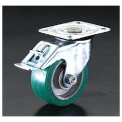 Roulettes d'appareil avec frein de roue arrière (roulettes pivotantes) / Diamètre de la roue × largeur : 100 × 40 mm. Roues : polyuréthane