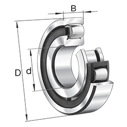 Roulements à rotule sur 1 rangée de rouleaux 203..-MB, dimensions principales selon DIN 635-1