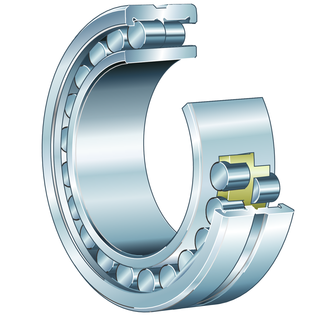 Roulement à rouleaux cylindriques NNU49..-S, palier libre, à 2 rangées, dissociable, avec cage,