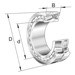 Roulement à rotule sur 2 rangées de rouleaux 238..-MB, à deux rangées, Cylindrique d'alésage