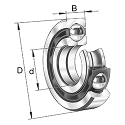 Roulements à quatre points de contact QJ3, dimensions principales selon DIN 628-4, dissociable, bague intérieure en deux parties,