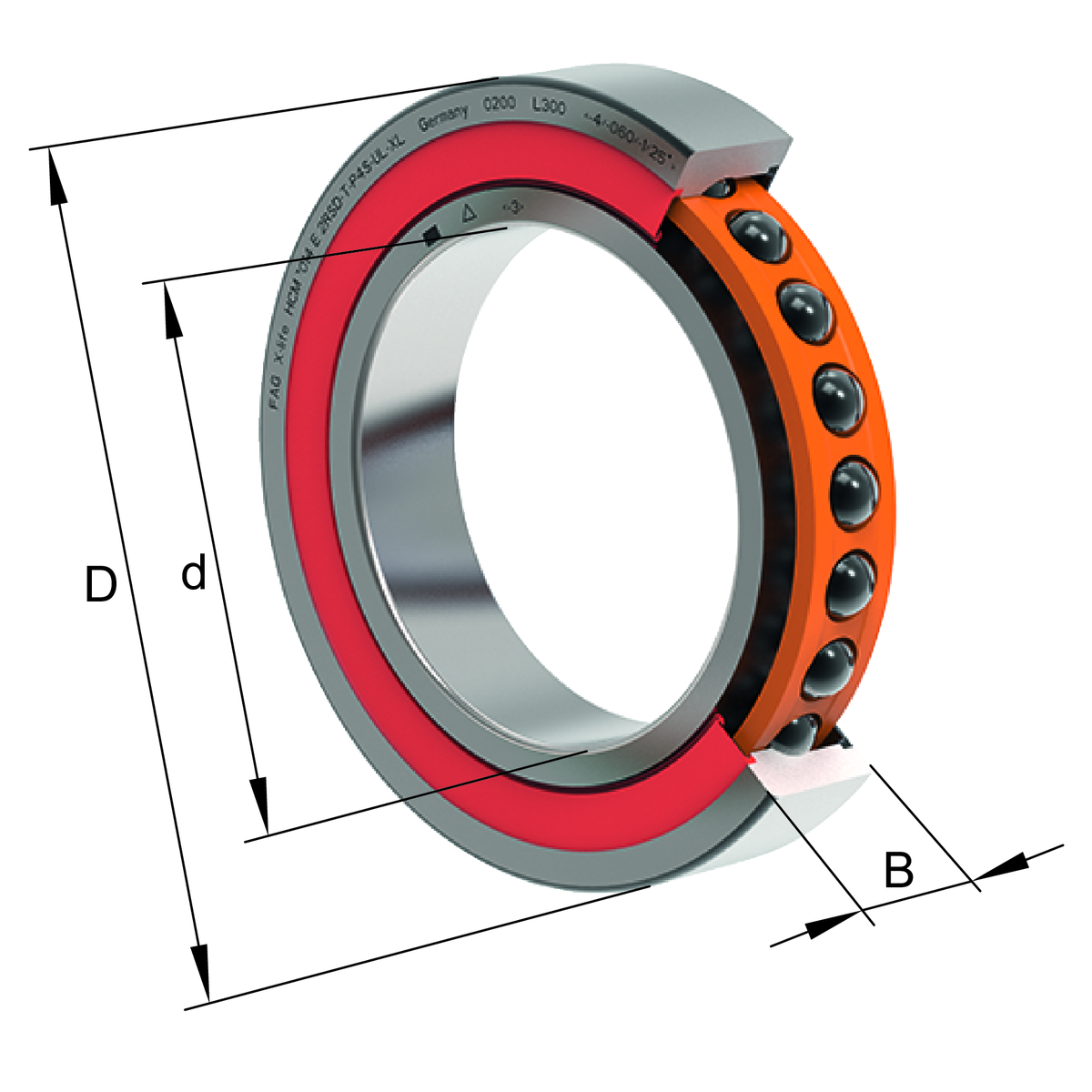 Roulements de broche grande vitesse HCM70..-C-2RSD-T-P4S-XL, réglés, par paire ou par jeu, angle de contact 17°, joint à lèvre des 2 côtés, tolérances réduites