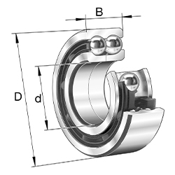 Roulements à billes à contact oblique 33..-DA, à deux rangées, bague intérieure en deux parties, cage en tôle d’acier