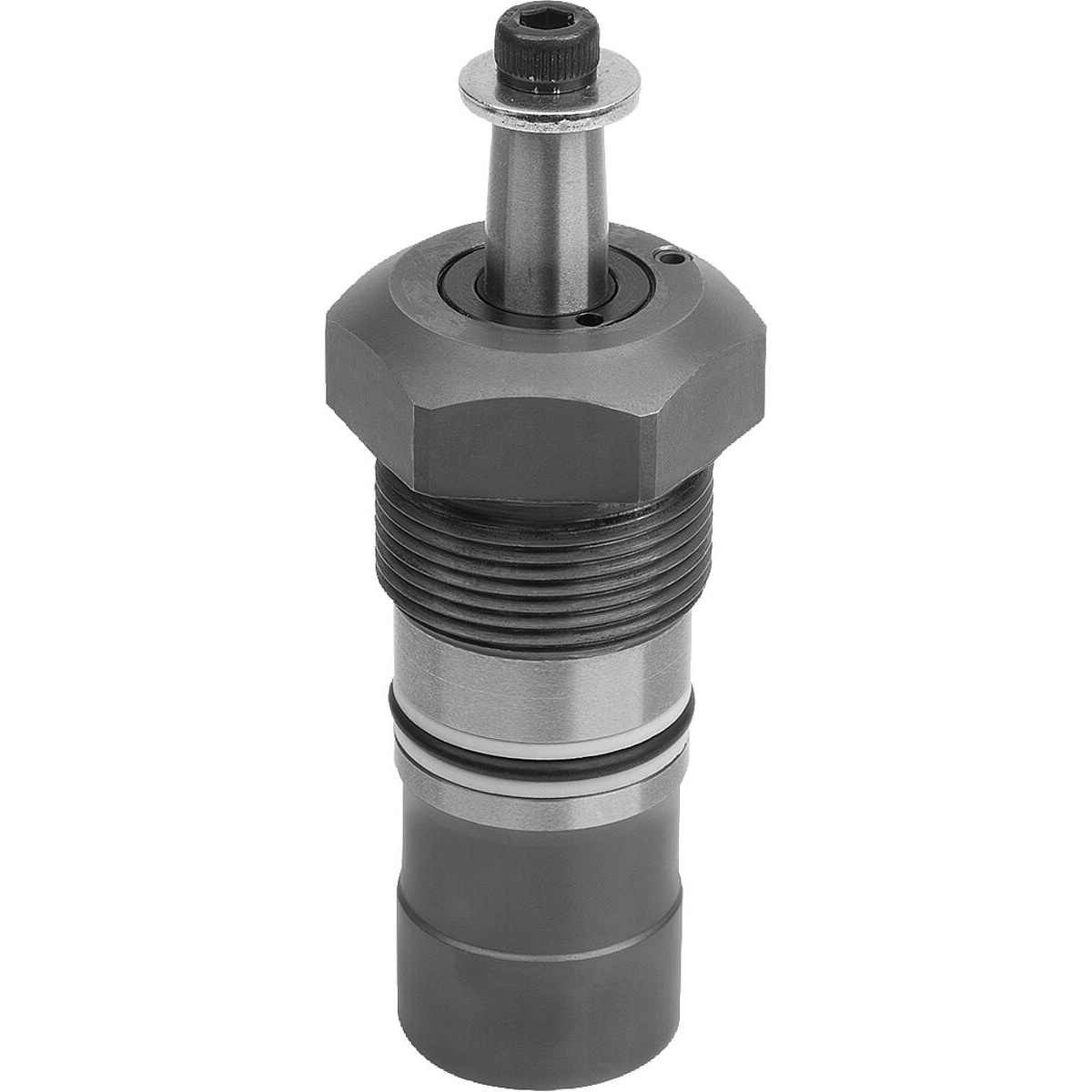 Vérin de bridage pivotant hydraulique compact, à double / simple effet avec rappel par ressort, forme C, raccord fileté (K1862)