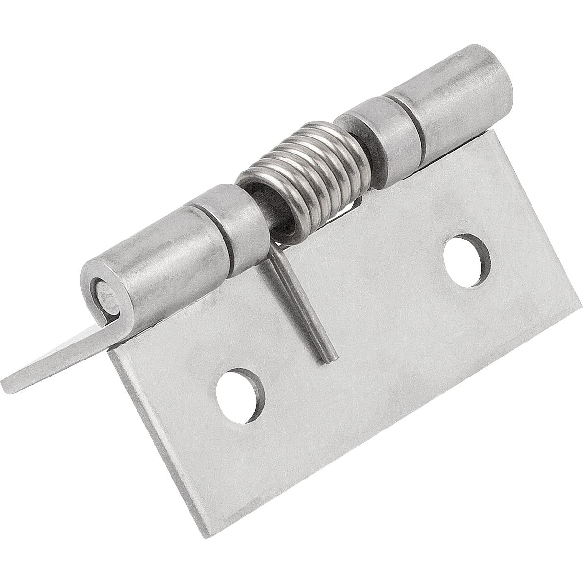 Charnières à ressort en acier, Inox ou aluminium 50 mm, ouverture à ressort (K1173)