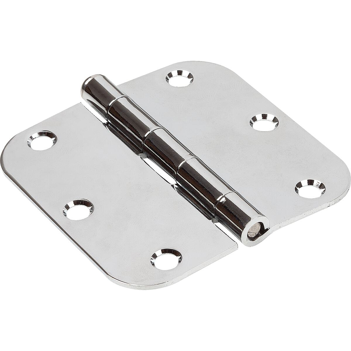 Charnières de fixation en acier ou en inox, forme E, rectangulaire (K1347)