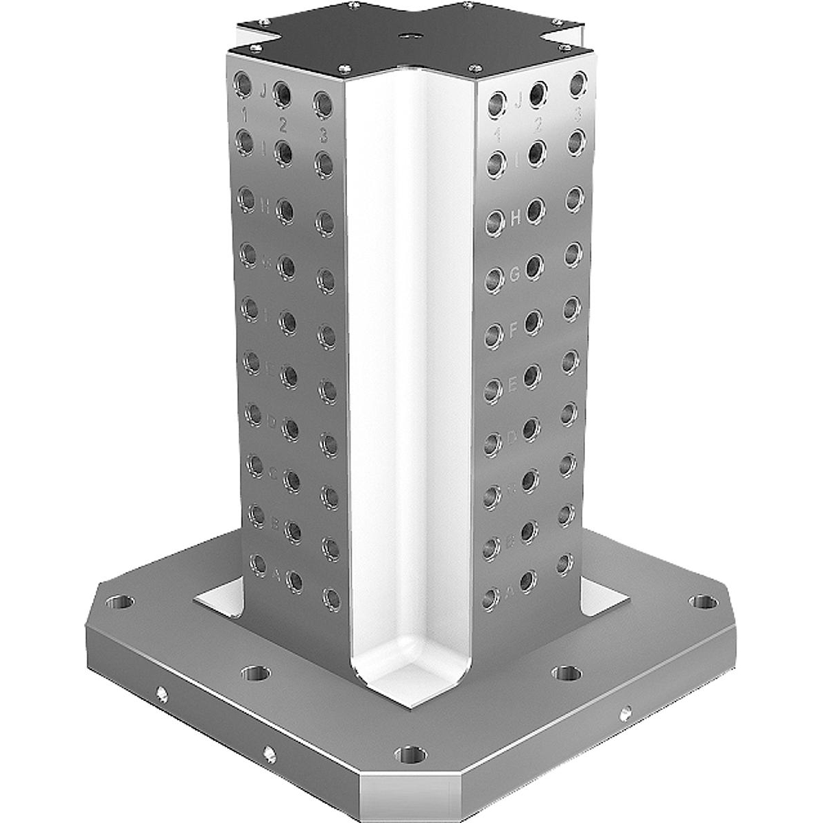 Tours de serrage en fonte grise 4 faces avec trame modulaire (K1533)