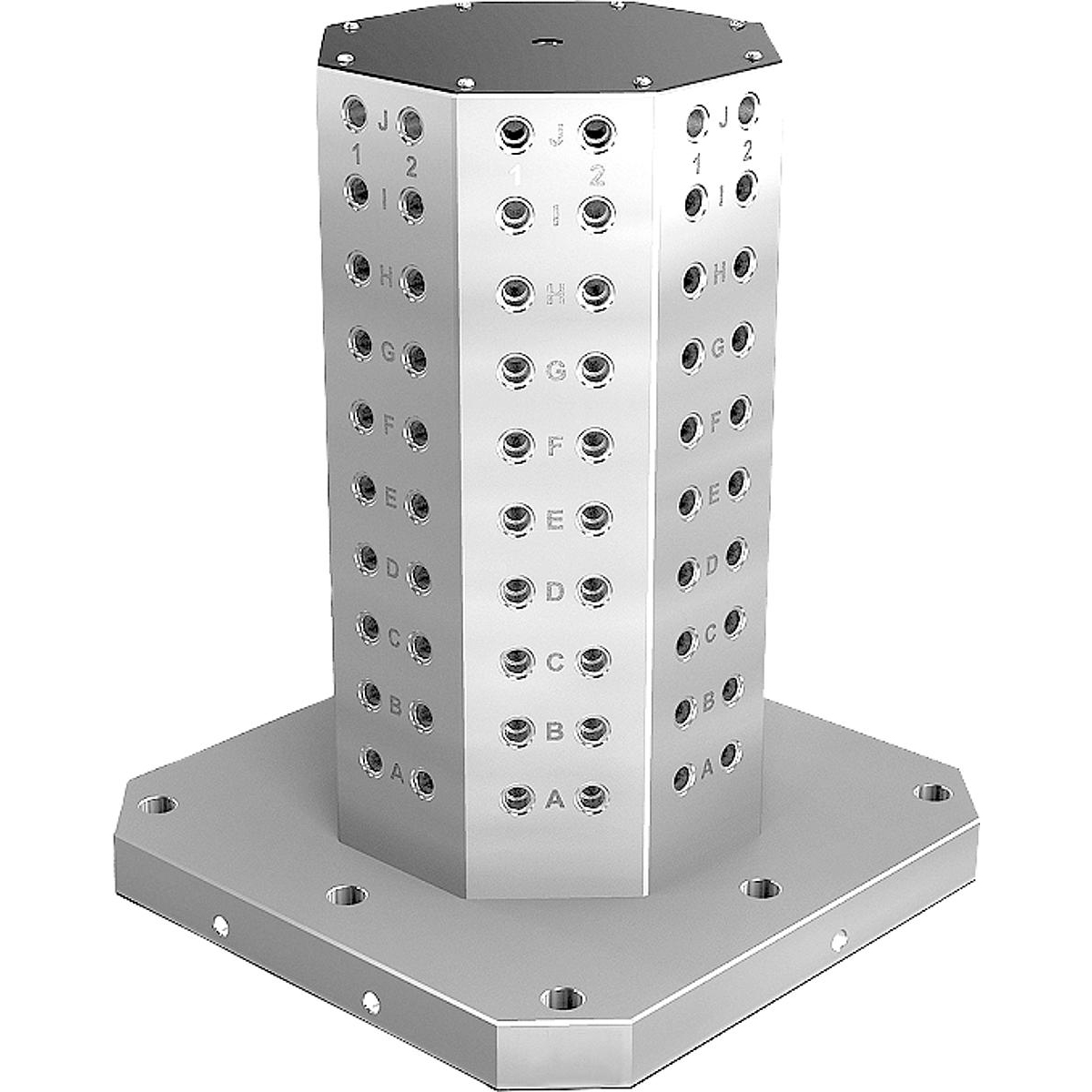 Tours de serrage en fonte grise 8 faces avec trame modulaire (K1535)