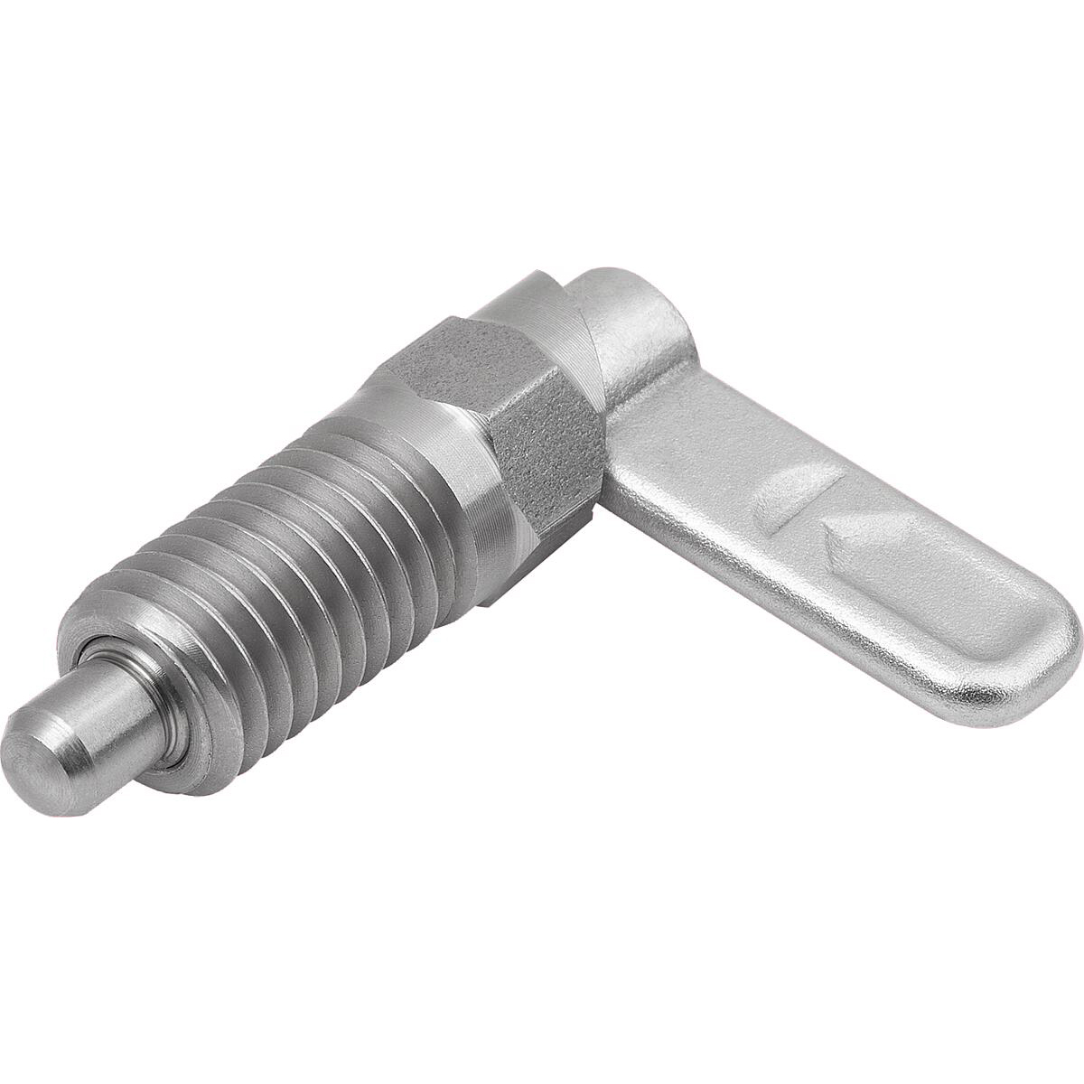 Doigt d’indexage verrouillable en inox avec pièce hexagonale, forme A (K1680)