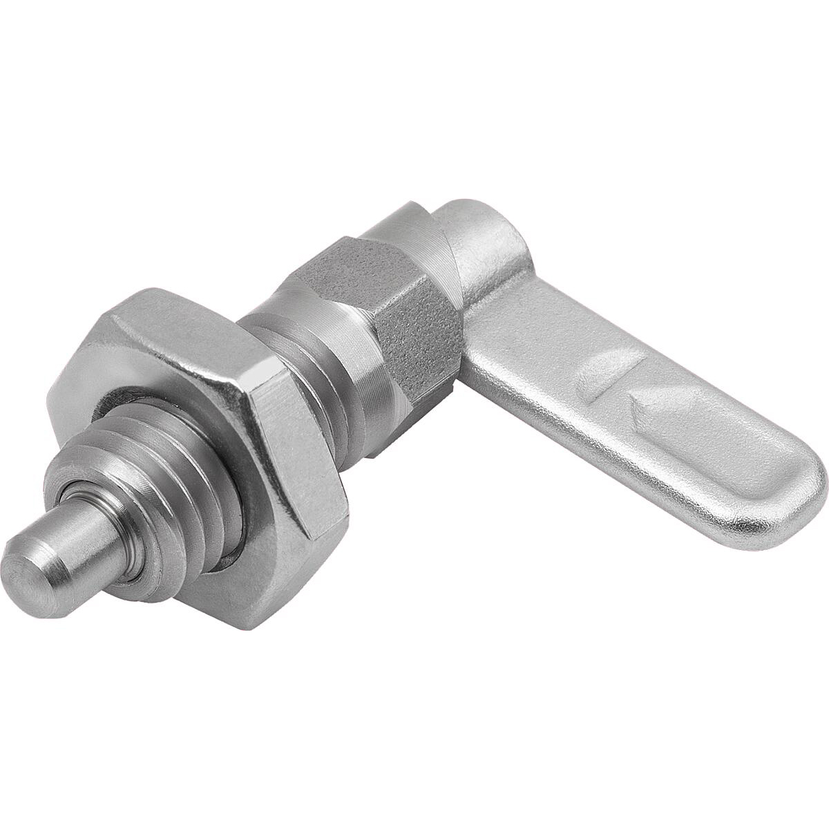 Doigt d’indexage verrouillable en inox avec pièce hexagonale, forme B (K1680)