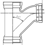 Raccord de drainage 90°, grande courbe Y