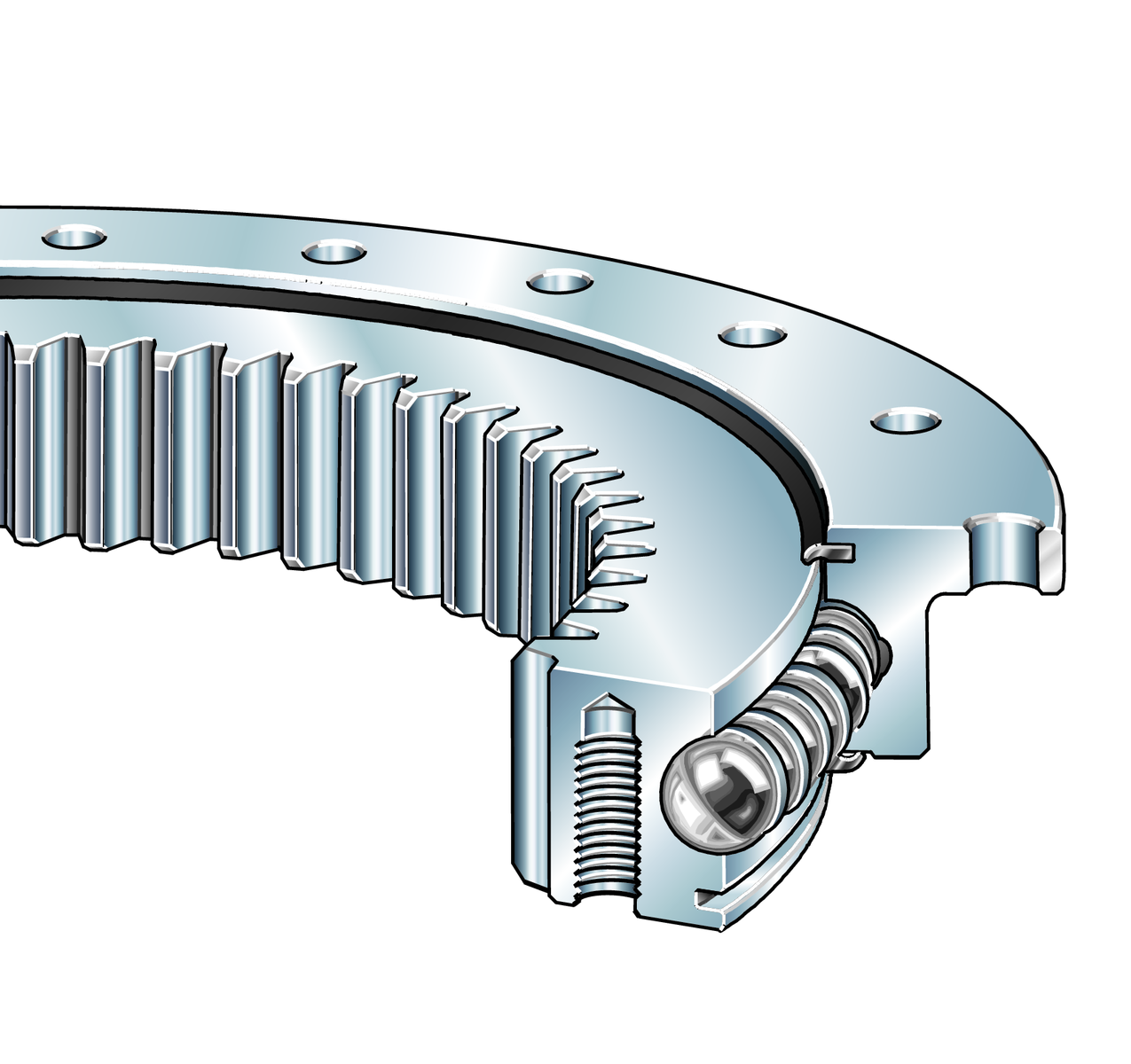 Couronne d'orientation, roulement à 4 points de contact, avec denture intérieure, VLI20 Series