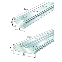 Rail de guidage, profilé plein, avec deux arbres de chemin de roulement, LFS-E Series