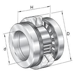 Roulement à aiguilles avec butées à rouleaux cyl. ZARN, à double effet
