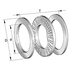 Butée à rouleaux cylindrique 893..-M, à deux rangées