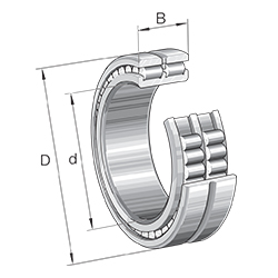 Roulement à rouleaux cylindriques, SL02, à rouleaux jointifs, à deux rangées, palier libre, forme SL02