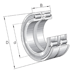 Roulement à rouleaux cylindriques, SL04..-D-PP, à rouleaux jointifs, à deux rangées, palier fixe, forme SL04