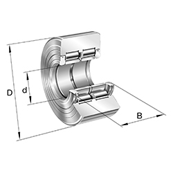 Galet de roulement NNTR..-2ZL, à rouleaux jointifs, avec guidage axial