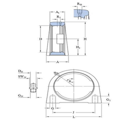 Palier SKF à semelle courte, fonte grise, type SYF