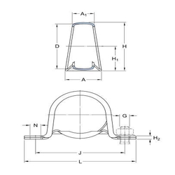 Palier SKF à semelle longue, plastique, type P