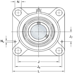 Palier carré SKF + roulement serrage vis pointeaux ref FY45TF
