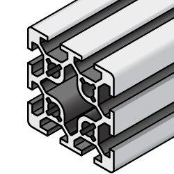 Profilé aluminium section 50x50 fente 10 mm