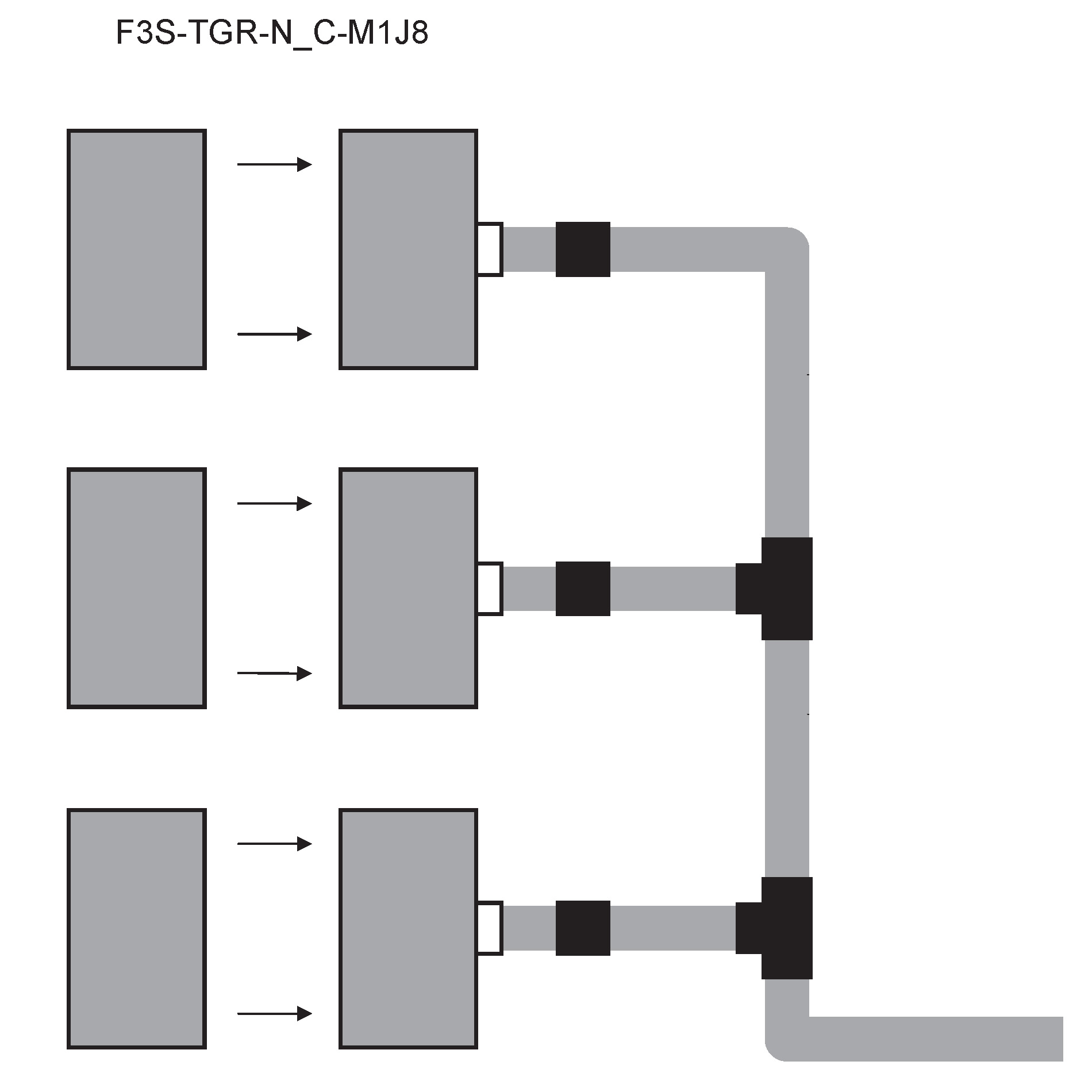 Câble de connexion pour connecteur en T pour Interrupteurs de sécurité codés sans contact à effet Hall F3S-TGR-N□C