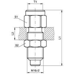 Connecteur de manomètre de point de test PARKER avec raccord fileté M 16 × 2 MAV-MA3