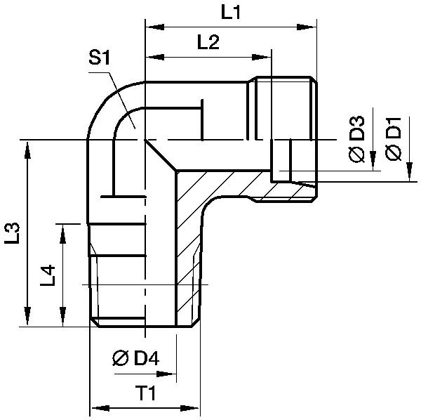 Coude mâle PARKER WE-NPT