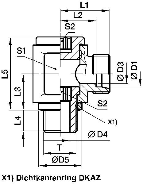 Raccord vissé tournant basse pression PARKER DSVW-M