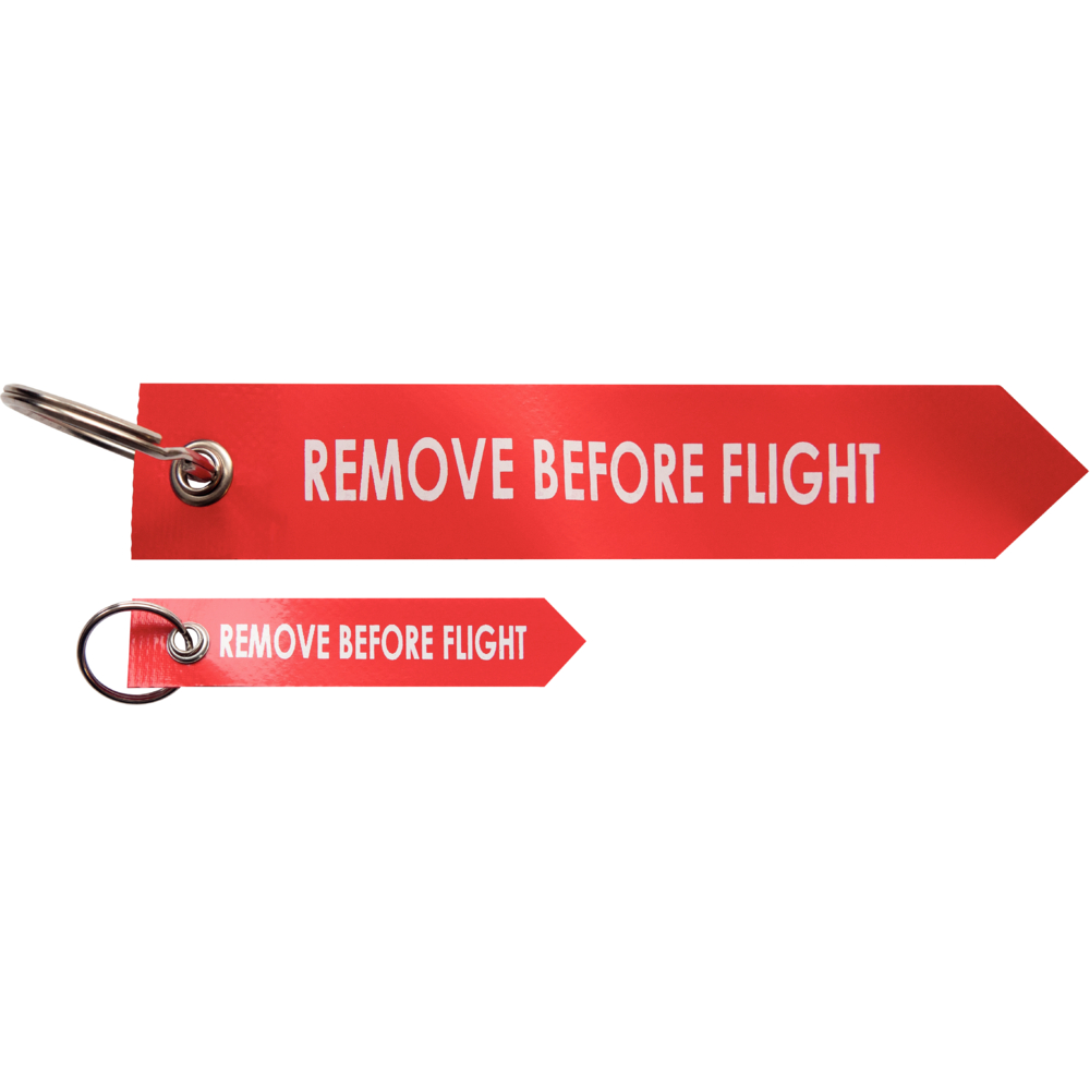 Flammes aéronautiques, avec marquage "Remove Before Flight"