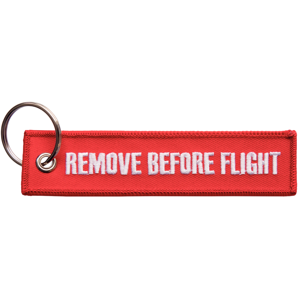 Flammes aéronautiques, tissé, broderies logo « Halder » et « Remove Before Flight »