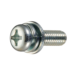 Vis mécaniques à tête cylindrique à empreinte cruciforme avec rondelle élastique / ordinaire intégrée  (rondelle élastique + rondelle plate ISO) pour plaques fines