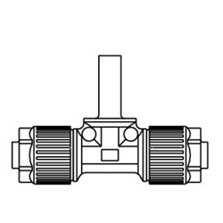Raccords en fluoropolymère / Raccords de tuyauterie en fluoropolymère / Série LQ1 / Té avec extension de tuyau / Taille en pouces LQ1T4A-TT3