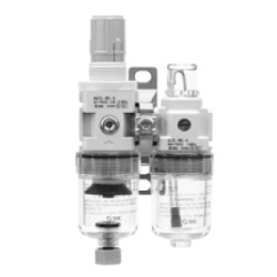 AC10A-40A-A (FRL), Nouveau modèle modulaire, filtre régulateur + lubrificateur AC40A-04M-V-2-A