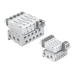 Électrovannes 5 voies / SY3000/5000/7000, montage sur socle, câblage individuel