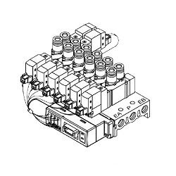 Distributeur à tuyau direct type EX510 pour électrovanne 5 voies Série SY3000 / 5000/7000