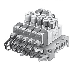 Électrovannes 5 voies / propres, 10-SY3000/5000/7000, raccordement du boîtier câble plat type