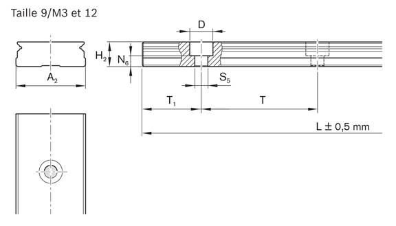 Rail à guidage Bosch R2045, longueur 340mm, largeur 25mm, classe de  précision N