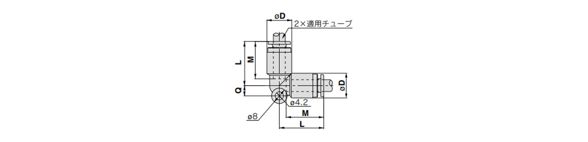 Male Elbow KPQL/KPGL outline drawing 