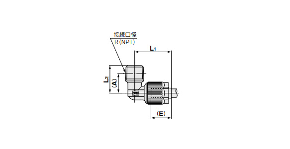 Male Elbow dimensional drawing 