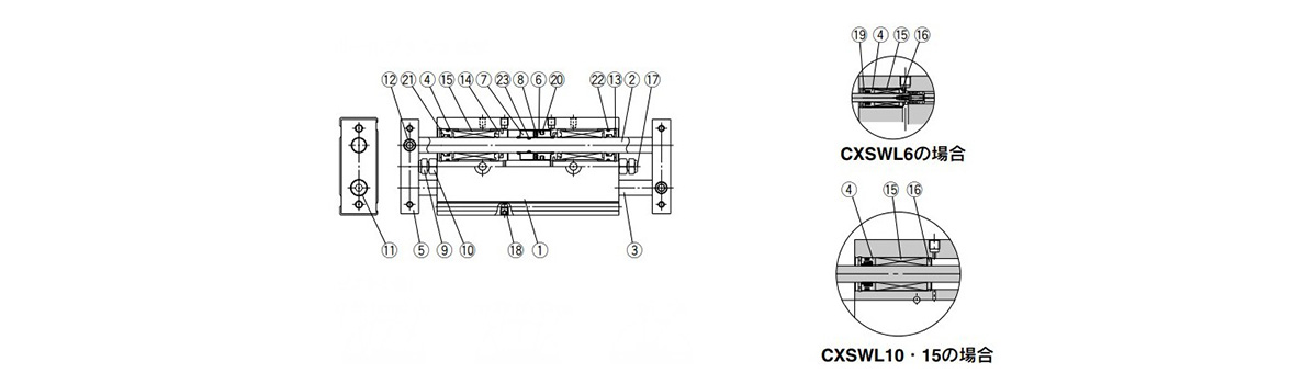 CXSWL / Ball bushing bearing structural drawing