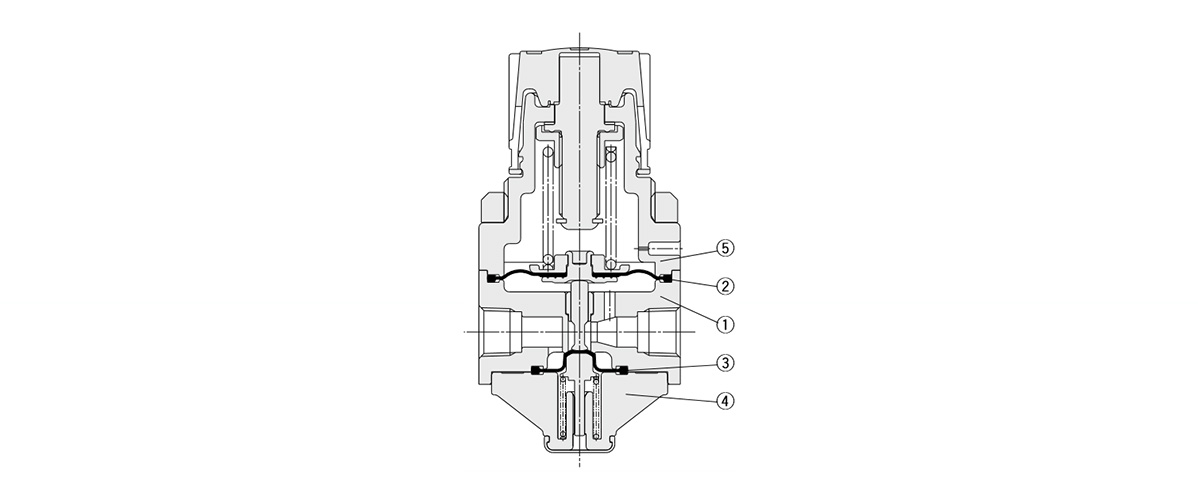 Clean Regulator SRH Series: structural drawing