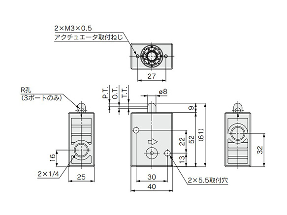 VM220-02-00A/VM230-02-00A dimensional drawing
