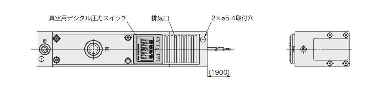 ZL112-D□□□ With Digital Pressure Switch For Vacuums dimensional drawing